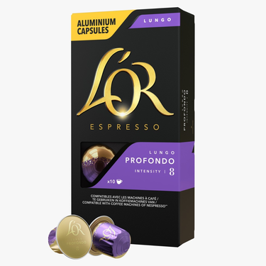 10 Capsules Espresso Lungo Profondo L'Or Compatibles Machines Nespresso (Intensité 8)