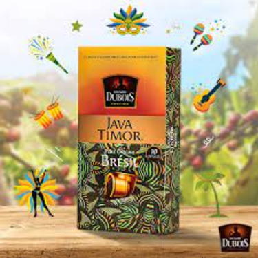 10 Capsules Aluminium Compatibles Nespresso Pure Origine Brésil Java Timo Dubois Café